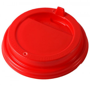 Крышка для стакана Интерпластик-2001 80 мм красная с носиком